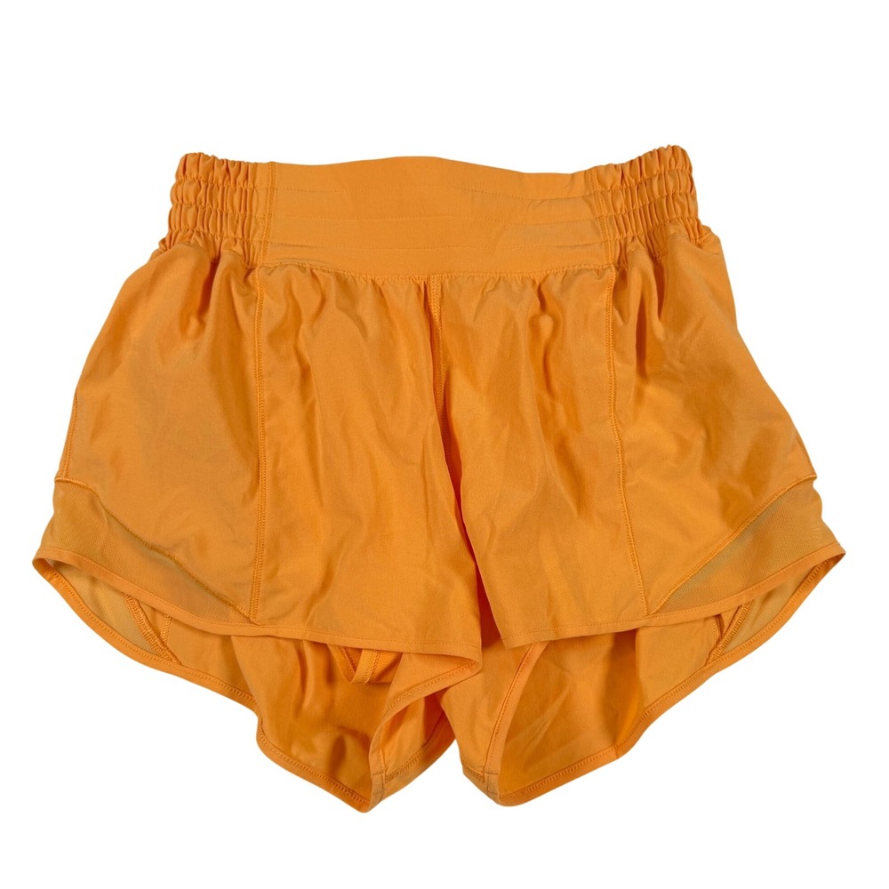 Lululemon Track That High-Rise‎ Lined Short 3" Orange LW7AYYR Size 4